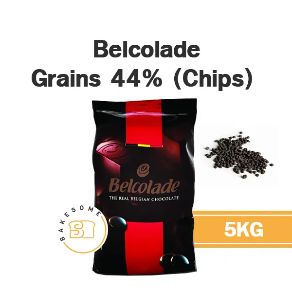 ดาร์กช็อกโกแลตแท้ BELCOLADE Grains Chocolate Chips 44% 5 กก. (เบลโคลาด) คูเวอร์เจอร์สำหรับทำขนมและเบเกอรี่