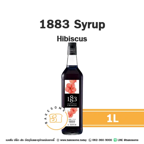 ไซรัป 1883 Syrup Hibiscus 1 ลิตร สำหรับกาแฟ ชา และเครื่องดื่ม