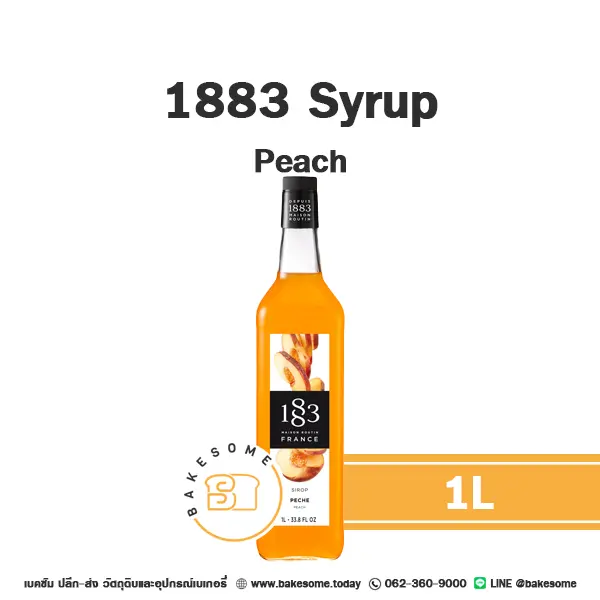 ไซรัป 1883 Syrup Peach 1 ลิตร สำหรับกาแฟ ชา และเครื่องดื่ม