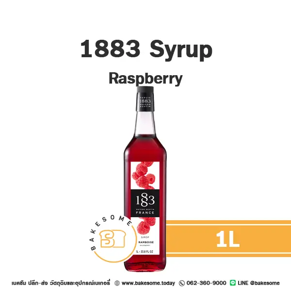 ไซรัป 1883 Syrup Raspberry 1 ลิตร สำหรับกาแฟ ชา และเครื่องดื่ม