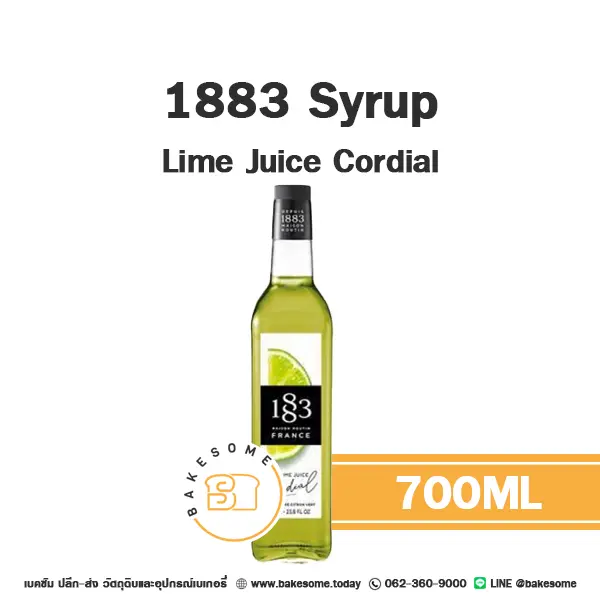 ไซรัป 1883 Syrup Lime Juice Cordial 700 มล. สำหรับกาแฟ ชา และเครื่องดื่ม