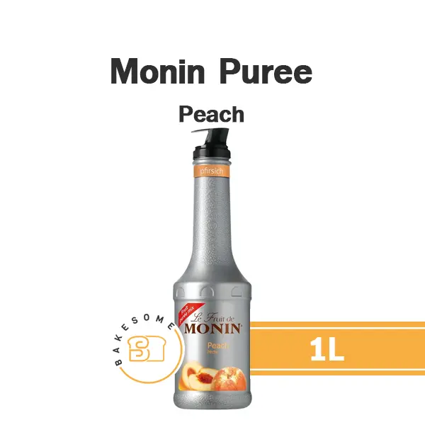 เพียวเร่ผลไม้ MONIN Puree Peach 1 ลิตร (โมนิน) สำหรับเครื่องดื่ม สมูทตี้ และขนม