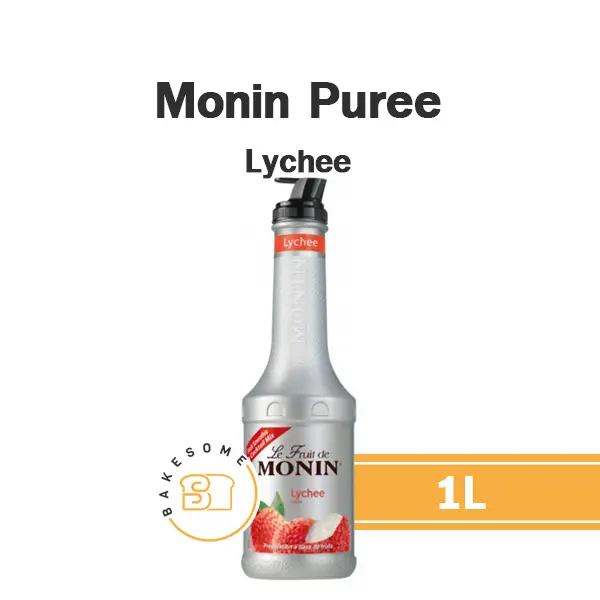 เพียวเร่ผลไม้ MONIN Puree Lychee 1 ลิตร (โมนิน) สำหรับเครื่องดื่ม สมูทตี้ และขนม