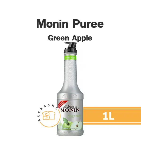 เพียวเร่ผลไม้ MONIN Puree Green Apple 1 ลิตร (โมนิน) สำหรับเครื่องดื่ม สมูทตี้ และขนม