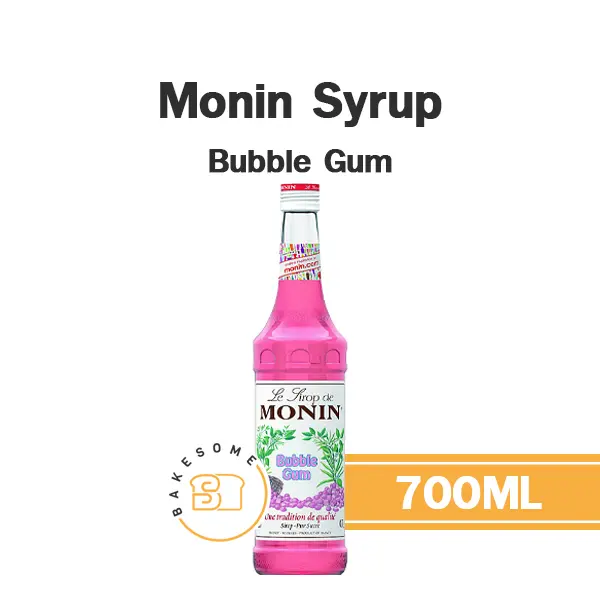 ไซรัป MONIN Syrup Bubble Gum 700 มล. (โมนิน) สำหรับกาแฟ ชา และเครื่องดื่ม