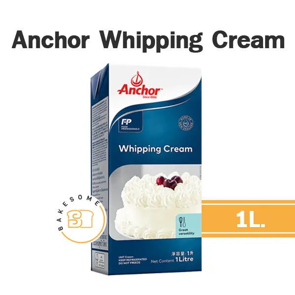 วิปปิ้งครีมแท้ ANCHOR Whipping Cream 1 ลิตร (แองเคอร์) สำหรับแต่งหน้าเค้กและทำขนม