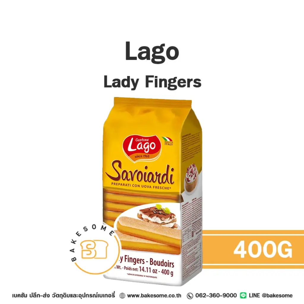 แครกเกอร์ บิสกิต LAGO Lady Fingers 400 กรัม สำหรับทำขนมและท็อปปิ้ง