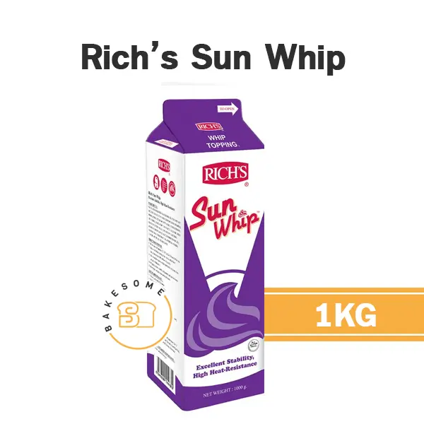 วิปปิ้งครีมเทียม RICH's Sun Whip 1 กก. (ริชส์) สำหรับแต่งหน้าเค้กและทำขนม