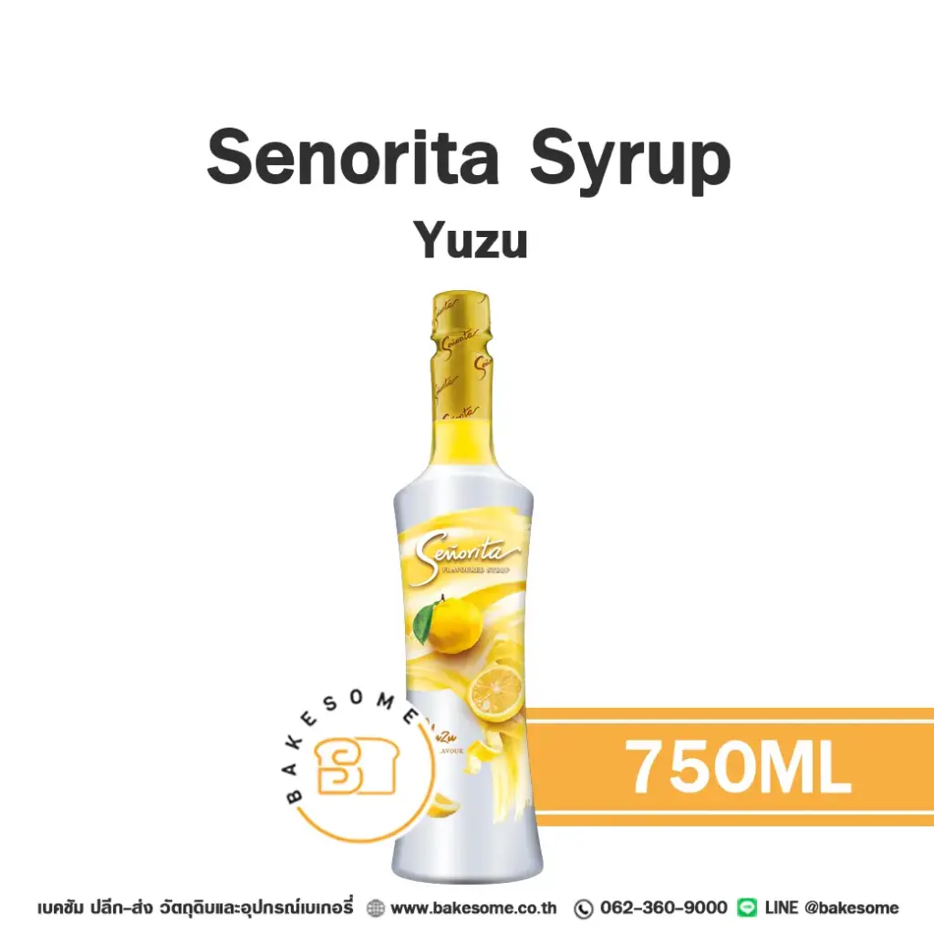 ไซรัป SENORITA Syrup Yuzu 750 มล. (เซโนริต้า) สำหรับกาแฟ ชา และเครื่องดื่ม