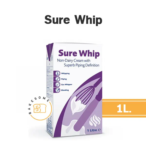 วิปปิ้งครีมเทียม SURE Whip 1 ลิตร สำหรับแต่งหน้าเค้กและทำขนม